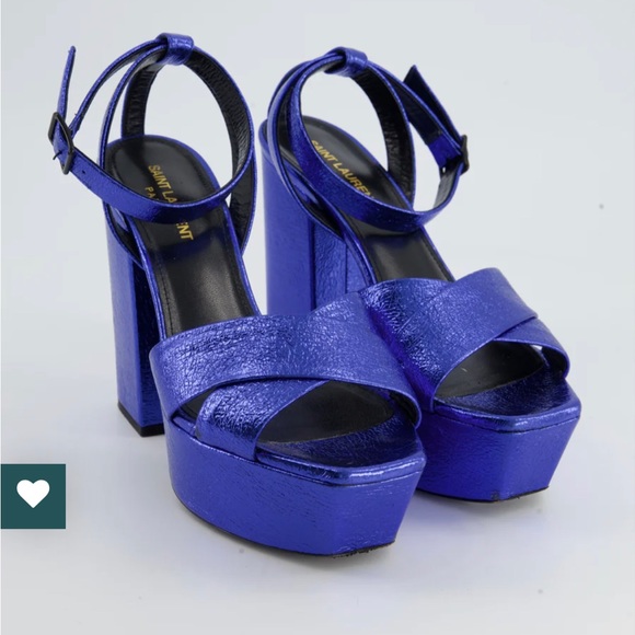 Saint Laurent Leather Sandals Blue & Metallic
Platform Authentic sz 38 1/2 - Picture 4 of 15